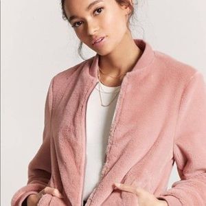 Forever 21 Pink Fur Bomber Jacket